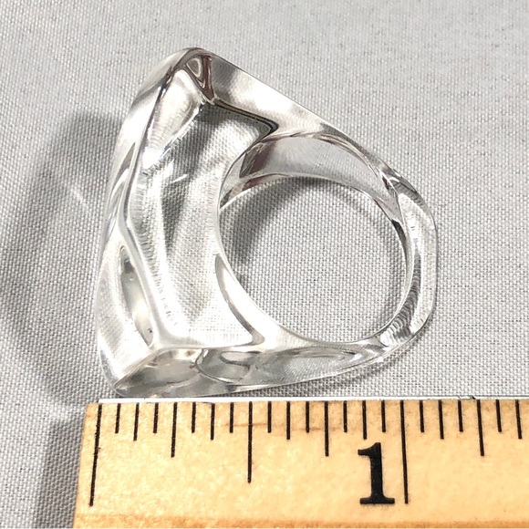 EARRINGS & RING SET - Earrings clear rock look w/ Silver-tone beads. Ring clear. - Picture 16 of 16